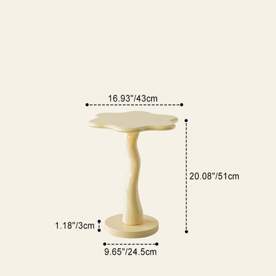 Table d'appoint en bois et fer avec design traditionnel de pétales ronds pour salon 
