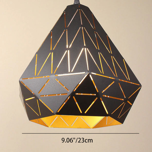 Moderne nordische 1-flammige Pendelleuchte aus Eisen in geometrischer Dreiecksform für Wohnzimmer &amp; Schlafzimmer 
