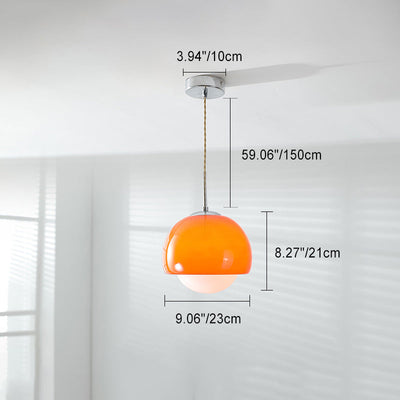 Moderne minimalistische runde Kugel Glas Eisen 1-Licht Pendelleuchte für Wohnzimmer 