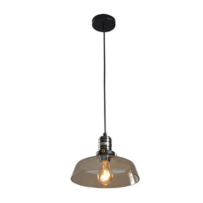 Industrial Simple Personalized Transparent Glass Bowl 1-Light Pendant Light