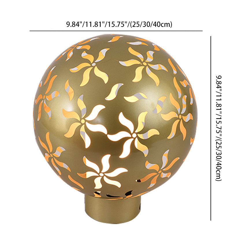 Lumière de paysage de pelouse contemporaine industrielle solaire en acier inoxydable sculpté en forme de sphère à 1 lumière pour patio extérieur 