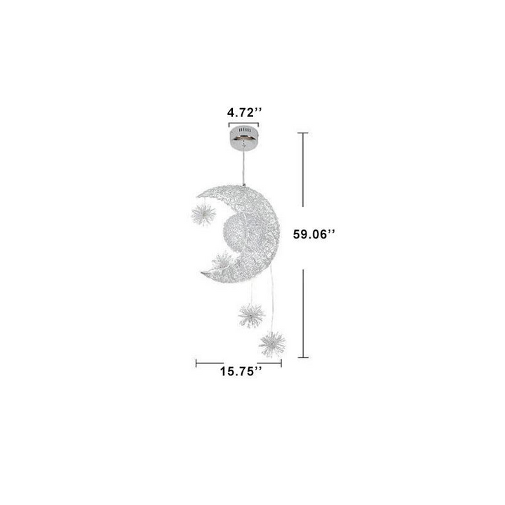 Moderne Mond Stern Metall 5-Licht LED Kronleuchter 