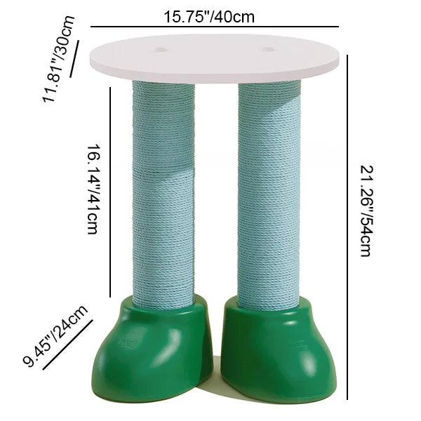Contemporary Creative Round Boot-Shaped MDF HDPE Paper Cord Kraft Paper Multi-Functional Cat Tree With 2-Tier For Bedroom