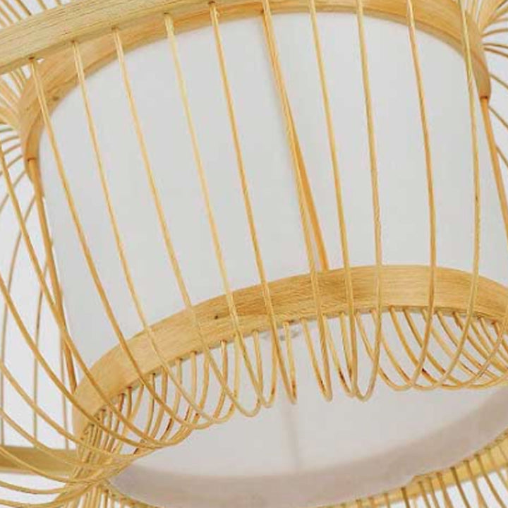 Japanese Element Bamboo Drum 1-Light Pendant Light