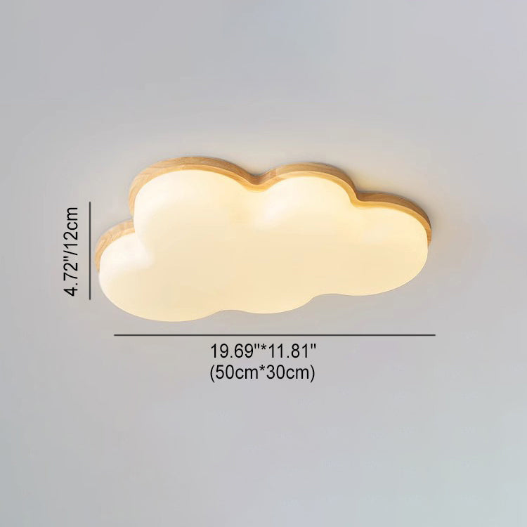 Moderne unbedeutende Wolken-hölzerne Acryl-LED-Unterputz-Deckenleuchte für Schlafzimmer 