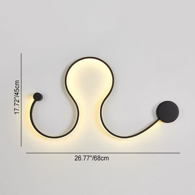 Contemporary Nordic Aluminum Silicone Lines LED Wall Sconce Lamp For Living Room