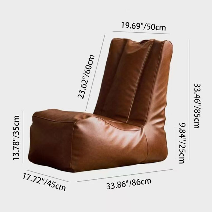 Traditional Vintage Rectangular PU Leather EPS Backrest Footrest Sofa For Living Room
