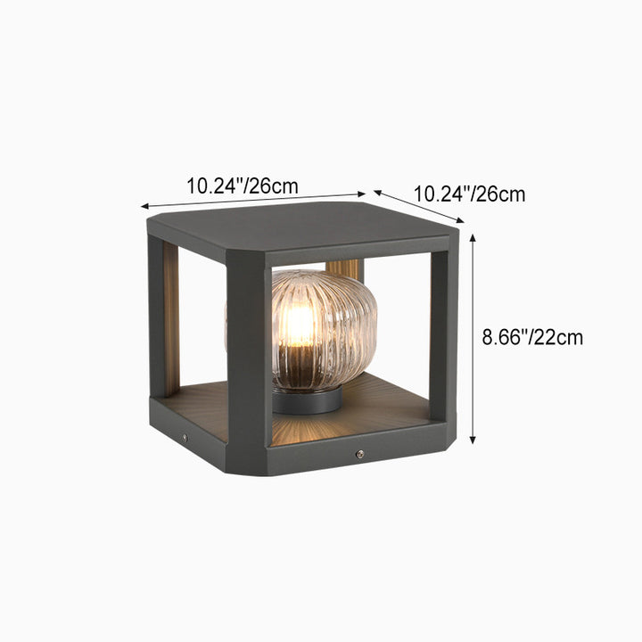 Modern Simplicity Solar Waterproof Stainless Steel Aluminum Glass Cube Ball 1-Light Landscape Lighting Outdoor Light For Outdoor Patio