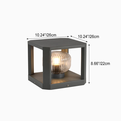 Modern Simplicity Solar étanche en acier inoxydable aluminium verre cube boule 1-lumière éclairage paysager lumière extérieure pour patio extérieur 