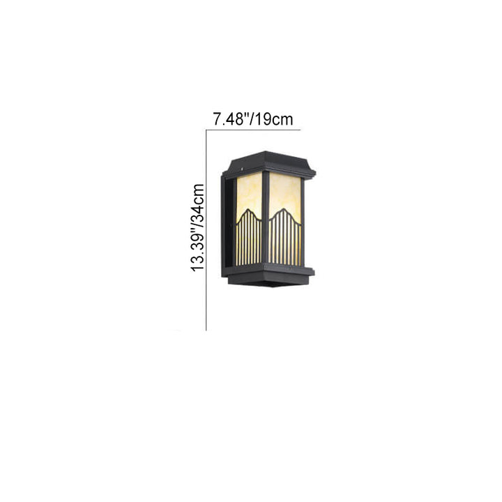 Lámpara de Aplique de Pared Impermeable para Exteriores de LED de Columna Rectangular de Aluminio Retro Chino 