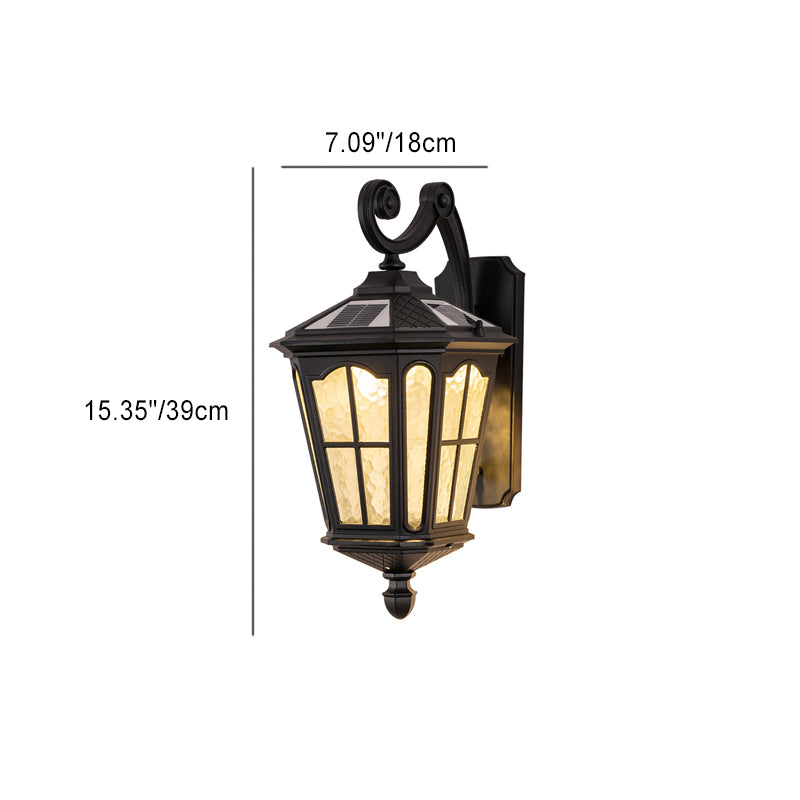 Lámpara de Aplique de Pared Exterior de 1 Luz con Farol Cubo de Casa de Campo Tradicional de Aluminio y Vidrio para Jardín 