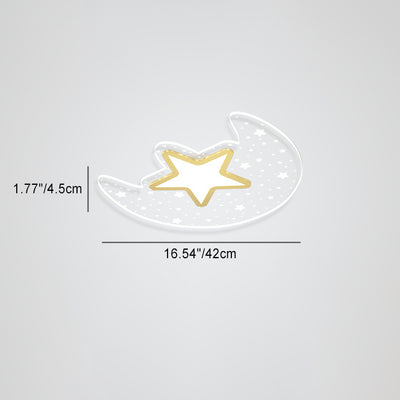 Luz de techo empotrada LED de aluminio acrílico estrella luna creativa contemporánea para dormitorio 