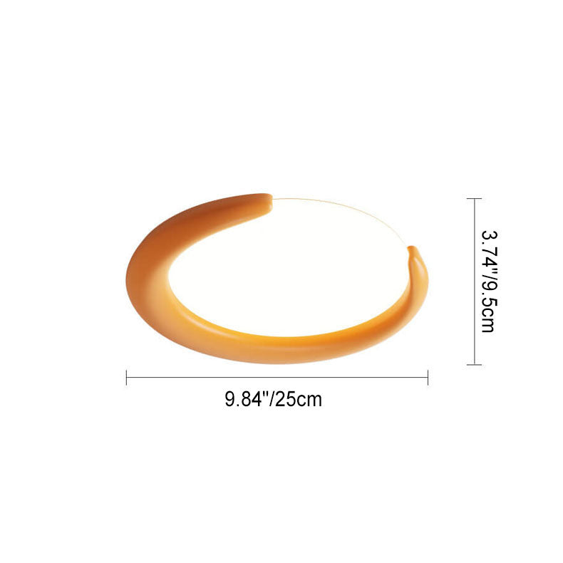 Plafonnier LED rond en forme de croissant de lune nordique 