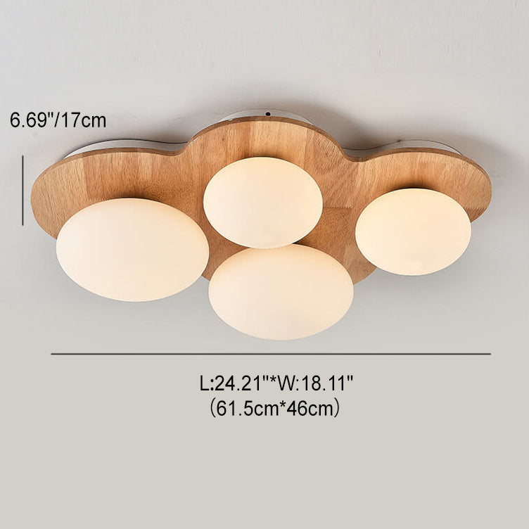 Scandinavian Modern Cloud Log Glass 4/5/8 Light Flush Mount Ceiling Light