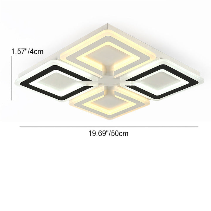 Moderne minimalistische Diamant Eisen Acryl LED Unterputz Deckenleuchte für Wohnzimmer 