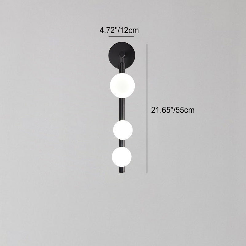 Applique murale à 3 lumières avec abat-jour en verre globe en bande de quincaillerie contemporaine du milieu du siècle pour salon 