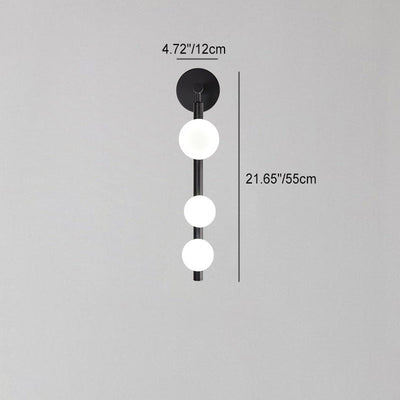 Zeitgenössische Mid-Century Hardware Streifen Glas Globe Ball Schatten 3-Licht Wand Leuchte Lampe für Wohnzimmer 
