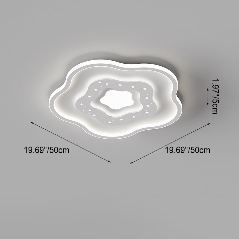 Moderne minimalistische Blume Wolke Eisen Acryl LED Unterputz Deckenleuchte für Schlafzimmer 