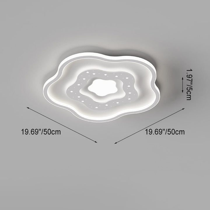 Moderne minimalistische Blume Wolke Eisen Acryl LED Unterputz Deckenleuchte für Schlafzimmer 