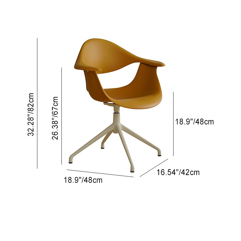 Zeitgenössischer nordischer geometrischer quadratischer PP-Aluminium-Schreibtischstuhl mit Rückenlehne und Armlehne für das Home-Office 
