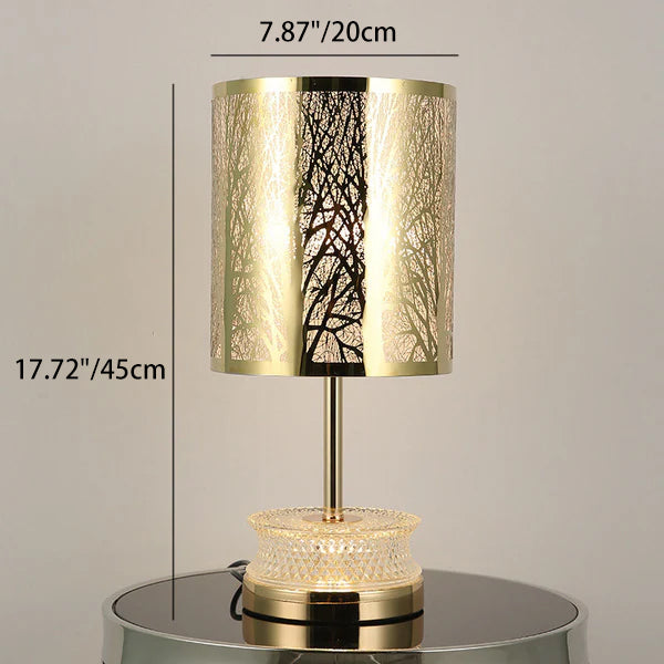 Lámpara de mesa contemporánea de lujo con 1 luz, columna de acero inoxidable y acrílico tallado, para sala de estar y dormitorio 