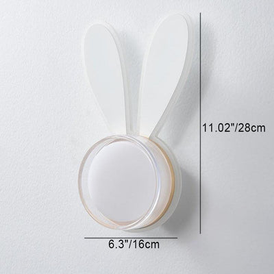 Zeitgenössische kreative Kaninchen Runde Acryl LED Wandleuchte Lampe für Schlafzimmer 
