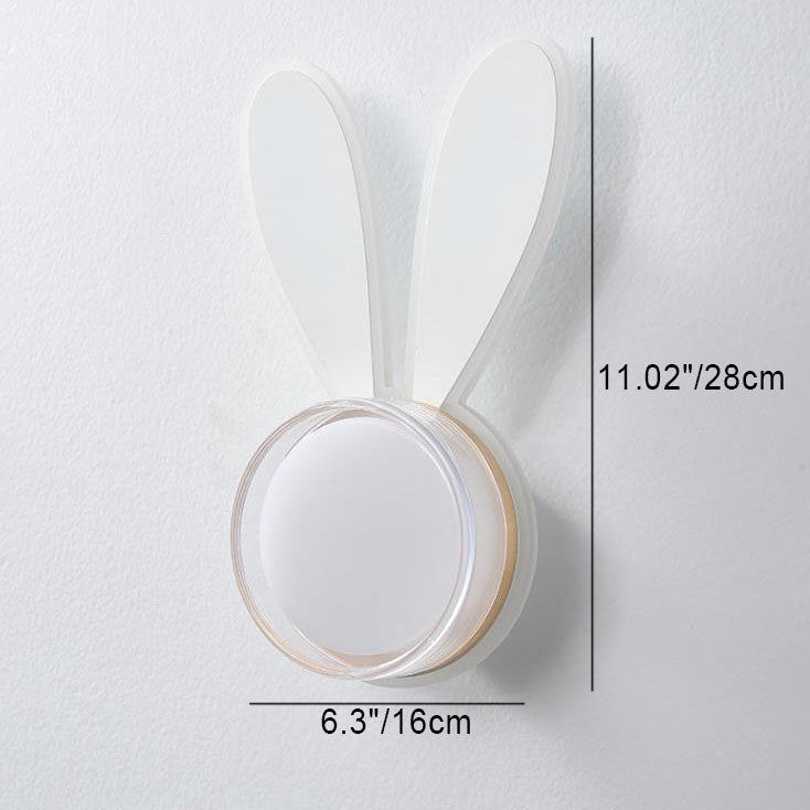 Zeitgenössische kreative Kaninchen Runde Acryl LED Wandleuchte Lampe für Schlafzimmer 
