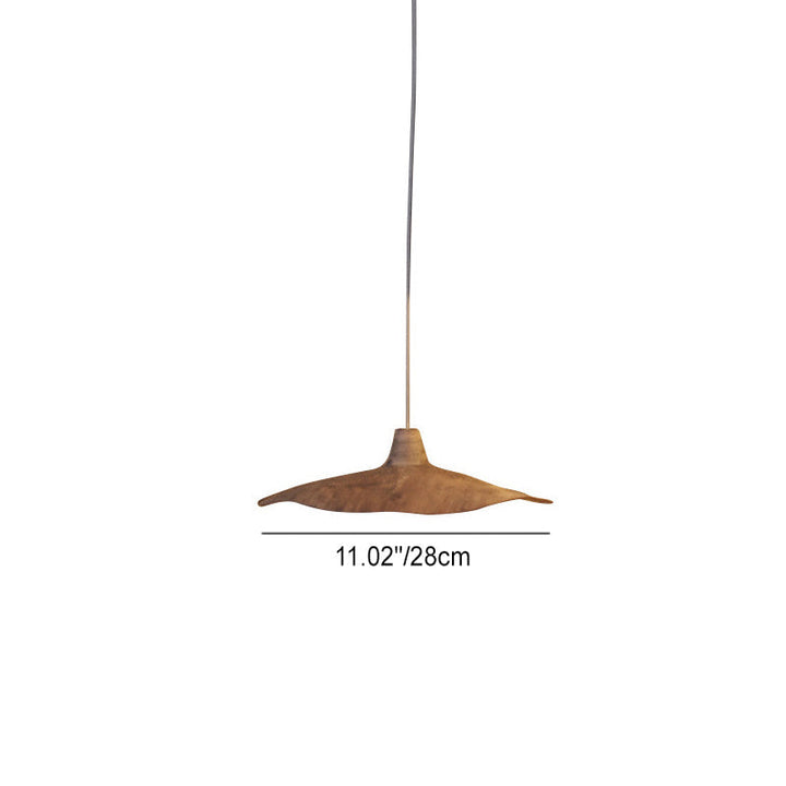 Suspension Luminaire à 1 Lumière avec Abat-Jour en Résine Ondulée Japonaise Traditionnelle pour Chambre 