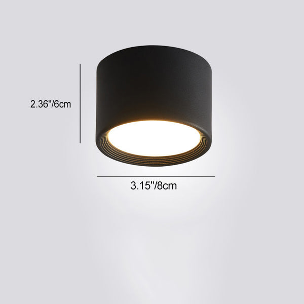 Modern Minimalist Cylinder Aluminum Acrylic LED Flush Mount Ceiling Light For Hallways