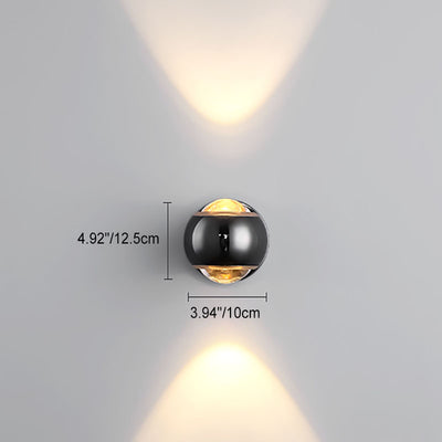 Contemporary Nordic Aluminum Semicircle Up And Down Luminous LED Spotlight Wall Sconce Lamp For Bedroom
