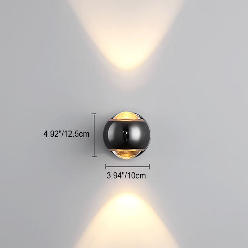 Contemporary Nordic Aluminum Semicircle Up And Down Luminous LED Spotlight Wall Sconce Lamp For Bedroom