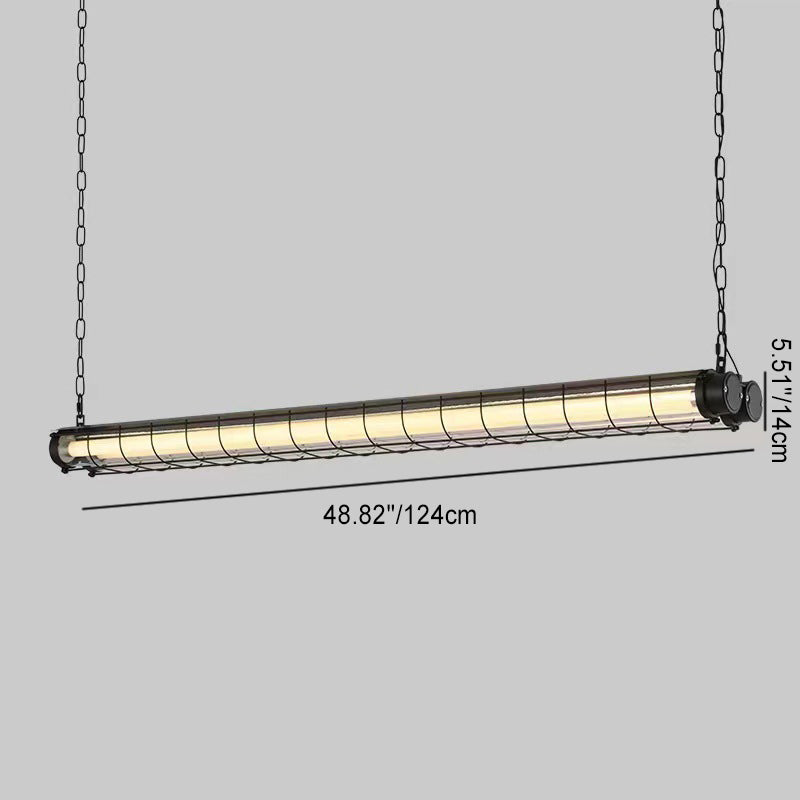 Zeitgenössischer Industrieller Langer Hardware Acryl 1/2 Licht Insel Licht Kronleuchter Für Esszimmer 