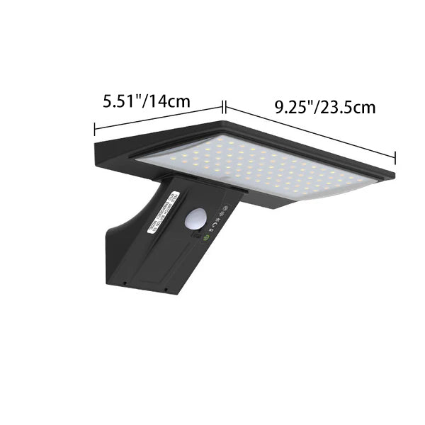 Moderne minimalistische rechteckige Smart-Solar-LED-Wandleuchte für den Außenbereich aus ABS und PC mit Bewegungssensor 