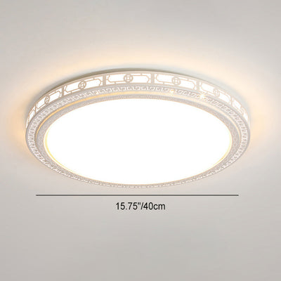 Moderne unbedeutende runde Acryleisen-LED-Unterputz-Deckenleuchte für Schlafzimmer 