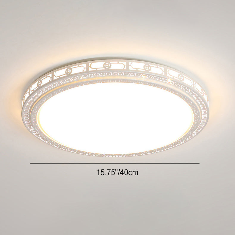 Moderne unbedeutende runde Acryleisen-LED-Unterputz-Deckenleuchte für Schlafzimmer 