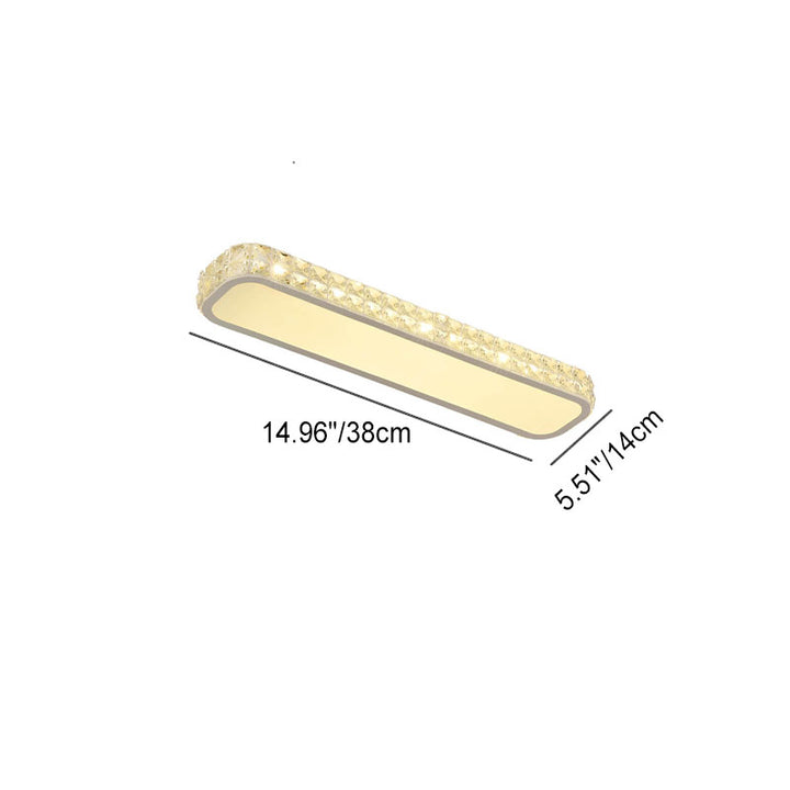 Lumière de plafond à montage affleurant LED en acrylique à bande longue en cristal moderne 