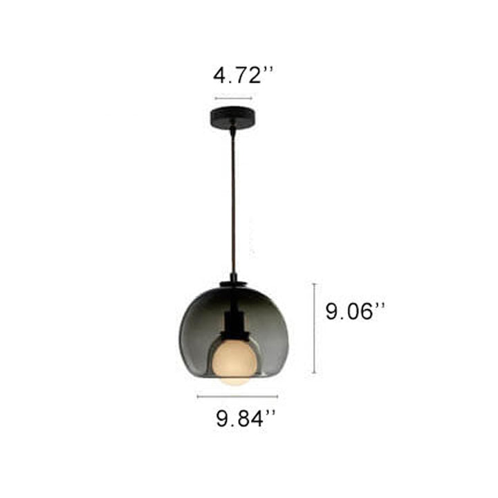 Lámpara Colgante Globo Minimalista de Vidrio con 1 Luz 