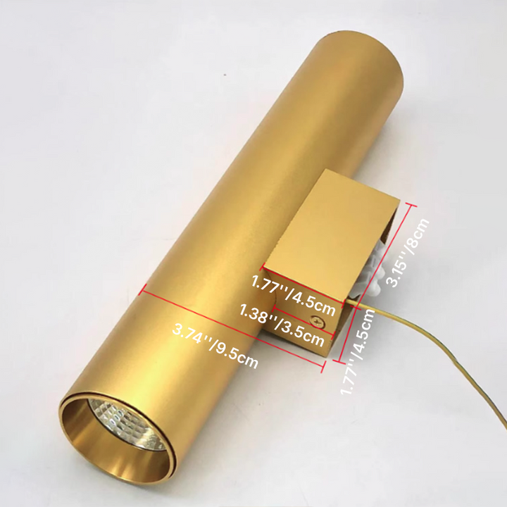Modern Minimalist Round Aluminum Cylindrical 2-Light Wall Sconce Lamp For Bedroom