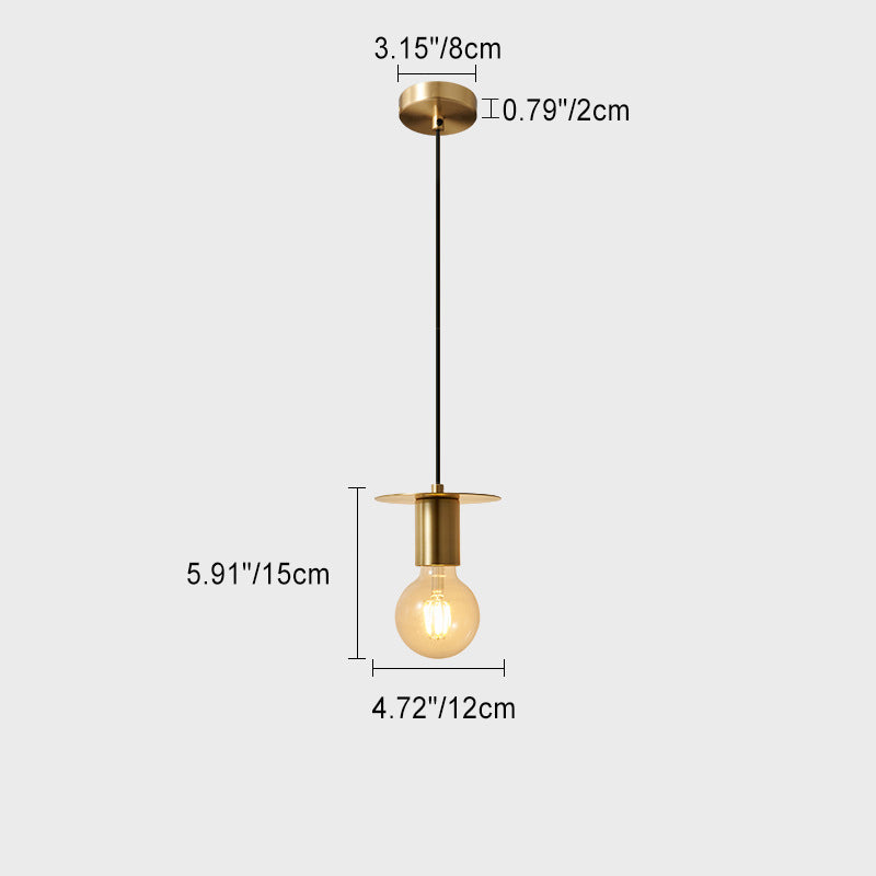 Moderne minimalistische halbrunde Begs Runde Kupfer 1-Licht Pendelleuchte für Wohnzimmer 