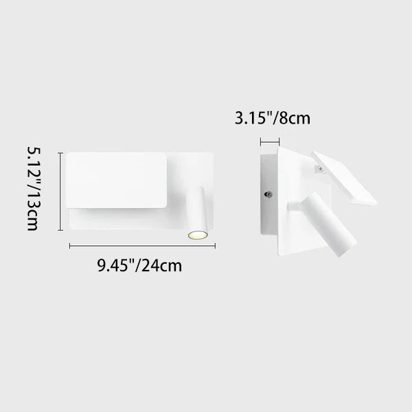 Moderne minimalistische quadratische LED-Wandleuchte aus Aluminium mit flachem Spot für Wohnzimmer &amp; Schlafzimmer 