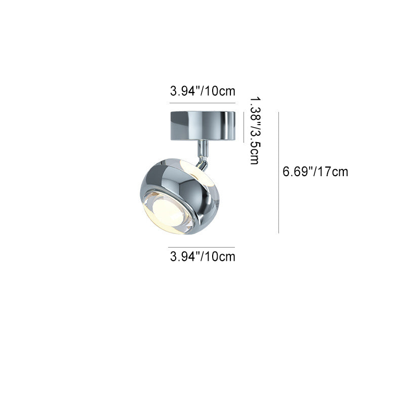 Moderner zylindrischer LED-Deckenstrahler aus Acryl, Aluminium und Eisen im minimalistischen Design, Deckenleuchte in halbbündiger Montage für das Wohnzimmer 