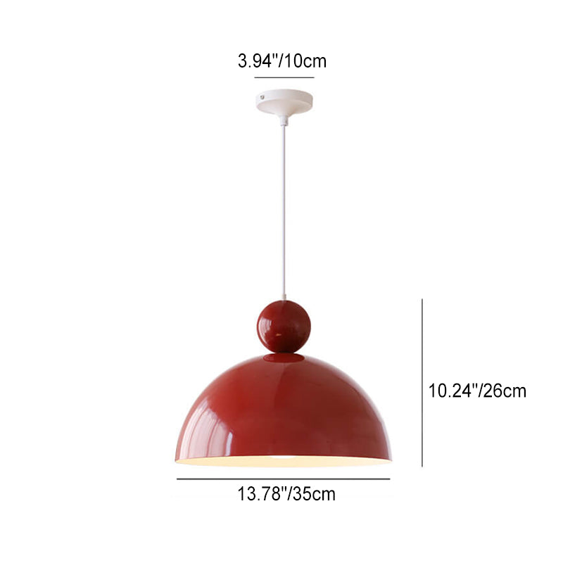 French Retro Semi-Circular Iron 1-Light Pendant Light