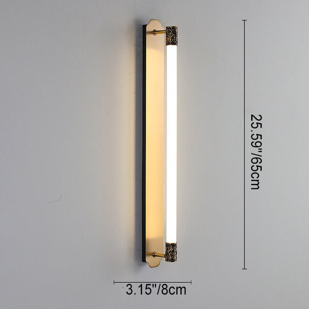 Lámpara Aplique de Pared LED de Tira Recta de Cobre Minimalista Moderna 