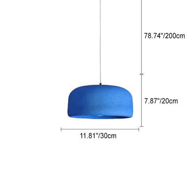 Japanese Minimalist Matte Texture Resin Dome 1-Light Pendant Light