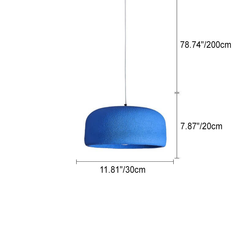 Japanese Minimalist Matte Texture Resin Dome 1-Light Pendant Light