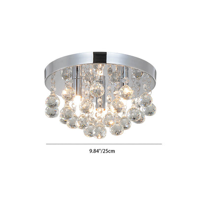 Modern Creative Light Luxury Crystal Round 3-Light Flush Mount Ceiling Light