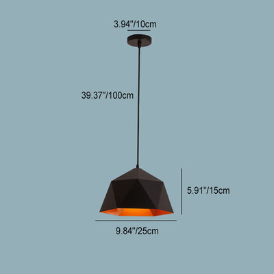 Modern Macaroon Iron Geometric Lozenge 1-Light Pendant Light