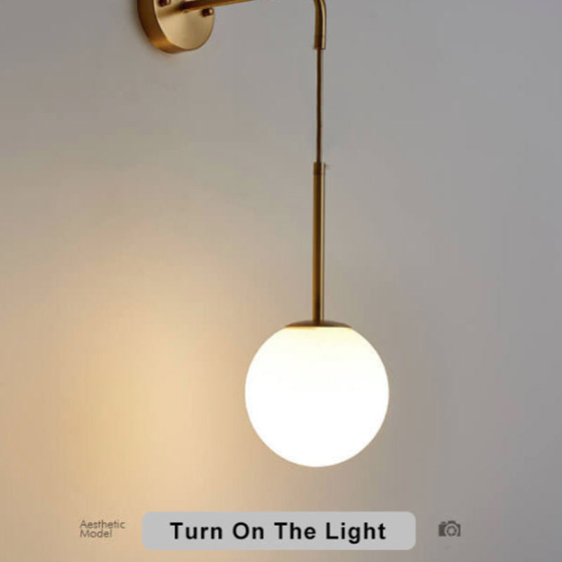 Lampe applique globe 1 lumière en verre moderne 