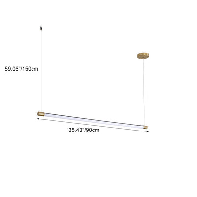 Candelabro LED de Cilindro Largo de Aluminio Acrílico Minimalista Moderno para Sala de Estar 