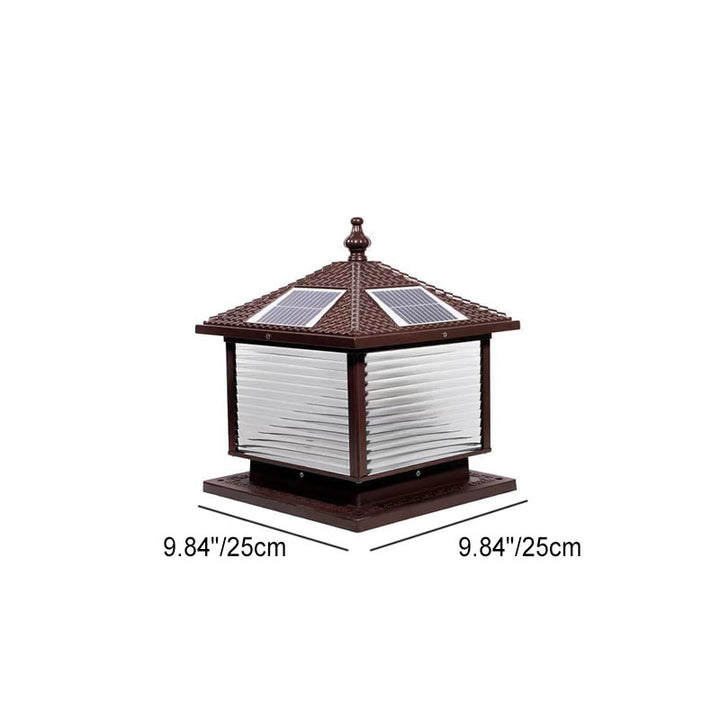 Moderne rétro carré en aluminium moulé sous pression verre solaire extérieur jardin paysage colonne tête lumière 